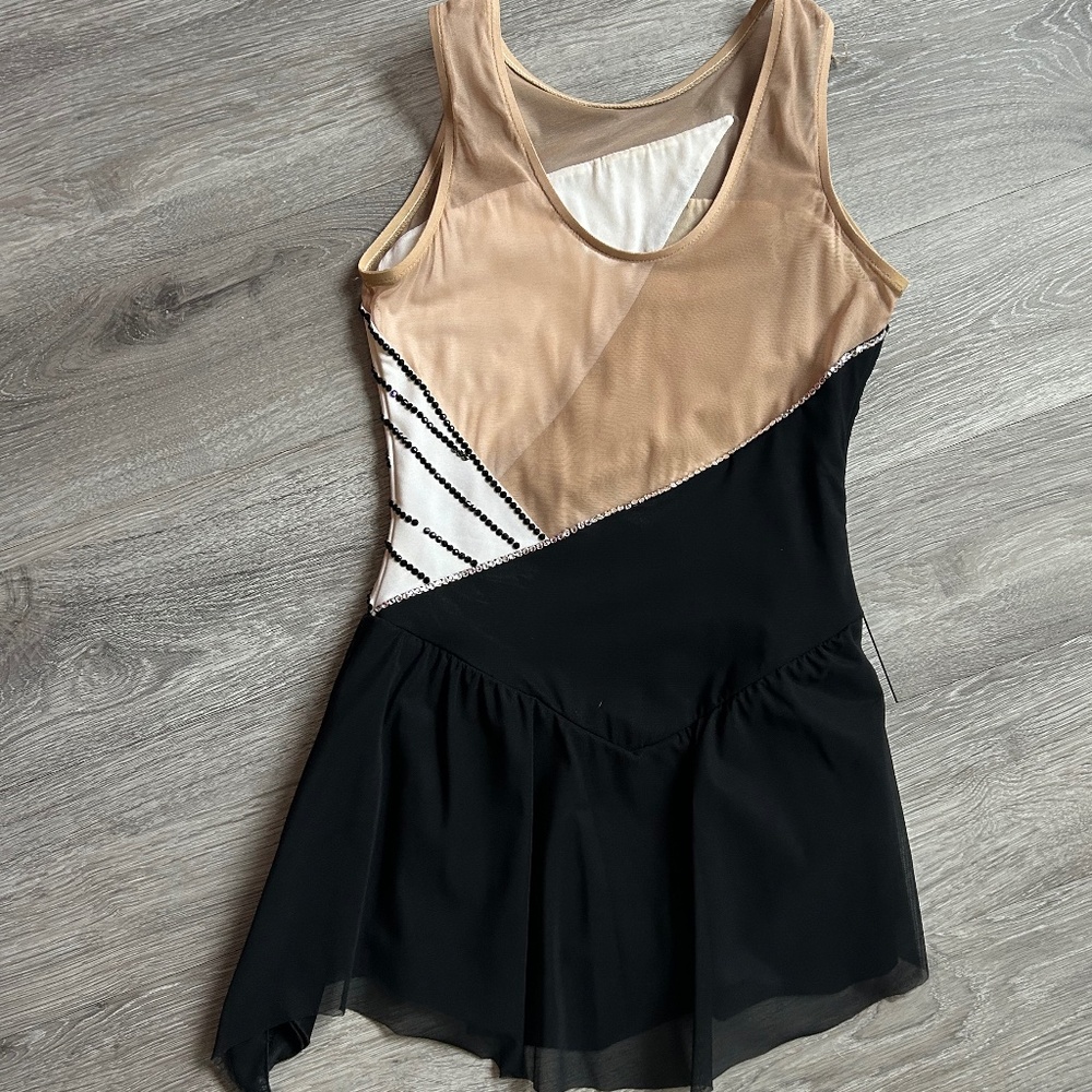 Black and White Figure Skating Dress - Picture 3 of 3